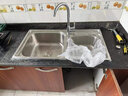 尊驰（ZUNCHI） 卫浴水槽双槽304不锈钢加厚厨房洗菜盆洗菜池洗碗槽 【304不锈钢】81*43加厚双槽+抽拉冷热水龙头 实拍图
