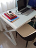 元优钢化玻璃电脑桌书桌稳固加大现代简约办公家用台式电脑桌游戏桌子 【圆角全白】带键盘托 长120cm宽60cm高75cm 实拍图