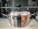 顺达（SND） 304不锈钢组合盖复底美式汤锅 明火电磁炉通用 18cm 实拍图