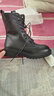 强人女靴侧拉链气质平跟马丁靴加绒保暖时尚女短靴 JDB263009 黑 36 实拍图