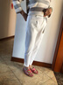 PHJ九分休闲裤女夏季新款通勤百搭烟管西装裤高腰显瘦小脚铅笔哈伦裤 白色（九分） XL 实拍图