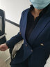 伊雅露莎条纹小西装女职业套装春秋免烫高端通勤西服商务正装工作服895-1 蓝条纹西装+裤  L （100-110斤） 实拍图