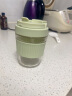 Vanow 英国玻璃水杯女新款夏季带盖带吸管便携咖啡杯泡茶杯大容量杯子 薄荷绿350ml【自带提环】 实拍图