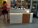 然霆公司前台接待台咨询柜台桌简约美容店服装店吧台收银台 白理石+黄金橡木【左拐角】 200x60x100cm 实拍图