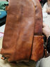 慢时光复古潮手工真皮胸包男包运动背包大容量单肩包休闲头层牛皮斜挎包 浅棕色 实拍图