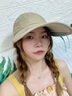 Ceokue遮阳帽女防晒帽男士太阳帽子女户外夏季凉帽骑车遮脸空顶夏天 印花款-卡其色 可调节 实拍图
