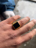 觅馨仿金戒指霸气老板戒方形宝石男戒翡翠戒指男欧币戒指开口仿金 黑色 实拍图