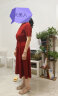 珍贝针织真丝连衣裙夏季新款短袖小红裙桑蚕丝系带收腰休闲363 红色 100(165/88A) 晒单实拍图