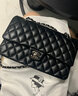 【二手95新】Chanel香奈儿 经典款 2.55 CF中号 羊皮 牛皮 荔枝皮 女士单肩包斜挎包 98新CF中号羊皮黑银 实拍图