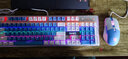 本手机械键盘有线键鼠套装 键盘鼠标猫耳朵耳机三件套背光可爱男女生台式电脑笔记本电竞游戏专用外设 白蓝（彩光）茶轴机械键盘 实拍图