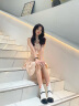 卓诗尼玛丽珍鞋女2025年春秋新款法式配裙子小皮鞋子浅口粗跟高跟单鞋女 米/黑 37 实拍图
