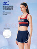 美津浓（MIZUNO）泳衣女士沙滩防晒分体平角裤三件套吊带罩衫显瘦温泉装GB303白XL 实拍图