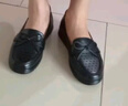 意尔康闰六月送父母皮鞋女套脚中年妈妈鞋单鞋软底豆豆鞋 黑色37 实拍图