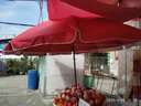 启励遮阳伞户外太阳伞大号摆摊用雨伞大型庭院沙滩伞折叠夜市地摊圆伞 双层3.4米红色三层架/银胶加厚 实拍图