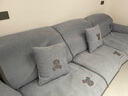 钟爱一生刺绣雪尼尔沙发垫套装四季通用沙发罩套巾防滑盖布定制沙发坐垫子 雪尼尔 闪电熊-浅灰色 90cm*120cm 实拍图