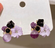 风谷鸟紫色花瓣耳环女2024年新款潮小众设计感耳饰高级感大气耳钉夏 实拍图
