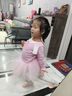 艾舞戈儿童舞蹈服女童春秋长袖粉色公主蓬蓬纱裙连体练功服 140码 实拍图