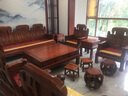 木中央 红木家具 非洲花梨(学名 刺猬紫檀)沙发组合 中式全实木中小户型客厅套装 如意象头雕花 三+4单+4角+大茶几+2凳(十二件) 实拍图