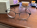 派丽蒙（PARIM）近视钛架眼镜女超轻椭圆形金丝近视框可配防蓝光ins风高级感镜架 81704-B3-砂黑框 实拍图