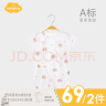 Aengbay昂贝 婴儿连体衣夏装宝宝衣服短袖幼儿纯棉薄款哈衣新生儿睡衣 甜豆小熊 66cm 实拍图