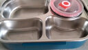美厨（maxcook）304不锈钢饭盒1.6L 上班族学生带饭分格餐盘 注水保温儿童便当盒 北欧绿四格【配筷勺+汤碗】 实拍图