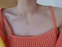Grace Girl彩金色莫桑石项链女款轻奢玫瑰金锁骨链灵动吊坠情人节礼物送女友 莫桑石项链-本地仓 实拍图