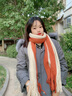 莱维森 围巾女长款披肩秋冬季学生情侣仿羊绒流苏保暖拼色围脖节日礼盒 双色贴标 米+焦糖色 普通装 实拍图