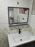 约龙（YUELONG）小户型太空铝浴室柜卫生间一体陶瓷洗脸盆柜组合洗手盆家用洗漱台 80cm 主柜+镜子 实拍图