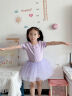 舞东方舞蹈服儿童女春夏短袖芭蕾舞裙女孩幼儿中国舞跳舞衣服女童练功服 浅紫色（短袖） 130 (身高120-130厘米) 实拍图
