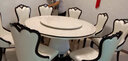 阅恒大理石圆形餐桌欧式椅组合餐台样板间样板房自建房大洋房餐厅圆台 1.5米90转盘配8张PU皮椅 实拍图