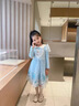 蓓然美爱莎公主裙秋装2025艾莎网纱裙女童连衣裙儿童聚会服生日礼物 蓝裙+披纱 120码 实拍图