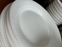 玛戈隆特 事事如意餐具纯白浮雕骨瓷餐具餐盘整套散件组合 4人份餐具套装 19头 实拍图