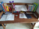 风叶青青北欧实木书桌椅套装家用中学生学习桌课桌可升降写字台卧室电脑桌 胡桃色（单桌） 124cm*60cm*75cm双抽屉 实拍图