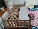 qianmoju实木儿童床拼接床带护栏榉木加宽床男孩女孩单人小床可定制上下铺 三面护栏（原木款） 长168宽88高40（可定制） 实拍图