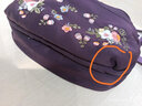 瑾安（JINAN）妈妈女包单肩斜挎包中老年人妇女士斜跨帆布小包包零钱老人斜背包 紫色 实拍图