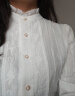 梵希蔓木耳边立领衬衫女2024年早春新款重工刺绣荷叶边上衣高级感 V7990 白色 M 晒单实拍图
