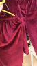 KJ法国KJ睡衣秋冬新款情侣套装金丝绒家居服柔软时尚休闲睡衣 女酒红色 L(105-120斤） 晒单实拍图