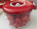 STNTUS innovations 鲜途保鲜盒冰箱专用水果食品真空保鲜盒进口圆形饭盒微波炉加热 0.75L+1.5L套装红色+手动泵 实拍图