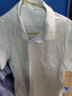 卡帝乐鳄鱼(CARTELO)衬衫男 纯色休闲短袖衬衫舒适透气白衬衣男 1F158101312D 白色-短袖 2XL 实拍图