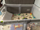 RESFOR婴儿游戏围栏宝宝围栏室内爬爬垫儿童爬行垫防护栏栅栏网布游乐园 灰色丨爬爬门版（内径120*160CM) 实拍图