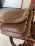 伊梵络小包包女包2024潮小众百搭时尚宽肩带斜挎包复古百搭小方包 棕色 实拍图