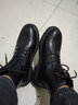 跨足行【牛皮】马丁靴男士秋冬季英伦高帮皮鞋增高黑色透气大码中帮皮靴 黑色8孔高帮【加绒款】 41 码（=运动鞋42） 实拍图