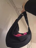 叕二叕  尼龙斜挎包包女新潮饺子包轻便防水小挎包腋下包简约单肩帆布包 黑色 实拍图