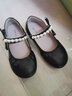 百丽童鞋春秋女童皮鞋返校学生鞋宝宝透气珍珠单鞋表演鞋 黑色28码 实拍图