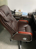 曙光童年真皮老板椅商务按摩大班椅实木办公椅可躺升降转椅家用椅子电脑椅 深咖啡+搁脚 头层牛皮 实拍图