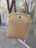 西柏莱夏季新款真牛皮手机包包女士迷你斜挎小包包时尚洋气mini贝壳包女 卡其色(亚光) 实拍图