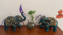 冰石美 欧式大象摆件开业礼品客厅酒柜电视柜玄关家居装饰品乔迁工艺品 大象（蓝色一对） 实拍图