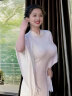 罗蒙中年妈妈夏装雪纺连衣裙洋气2023新款中老年女装夏季遮肚显瘦裙子 藏青色 3XL (可穿120-135斤) 实拍图