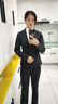 蒂兰薇小西装女职业装女装套装西服正装工作服女士前台酒店销售专柜外套 黑色西装+裤 (2件套) L(建议 100-110斤以内) 实拍图