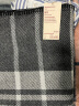 无印良品（MUJI） 羊毛披巾 围巾 围脖冬季 保暖披肩 围巾 黑色格纹120×200cm 实拍图